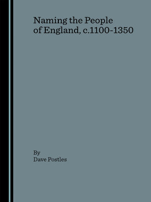 cover image of Naming the People of England, c.1100-1350
